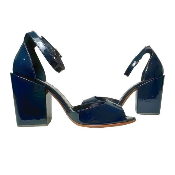 Rachel Comey Teal Paten Leather Coppa Block Heel - EUC size 9.5 - Picture 2 of 8